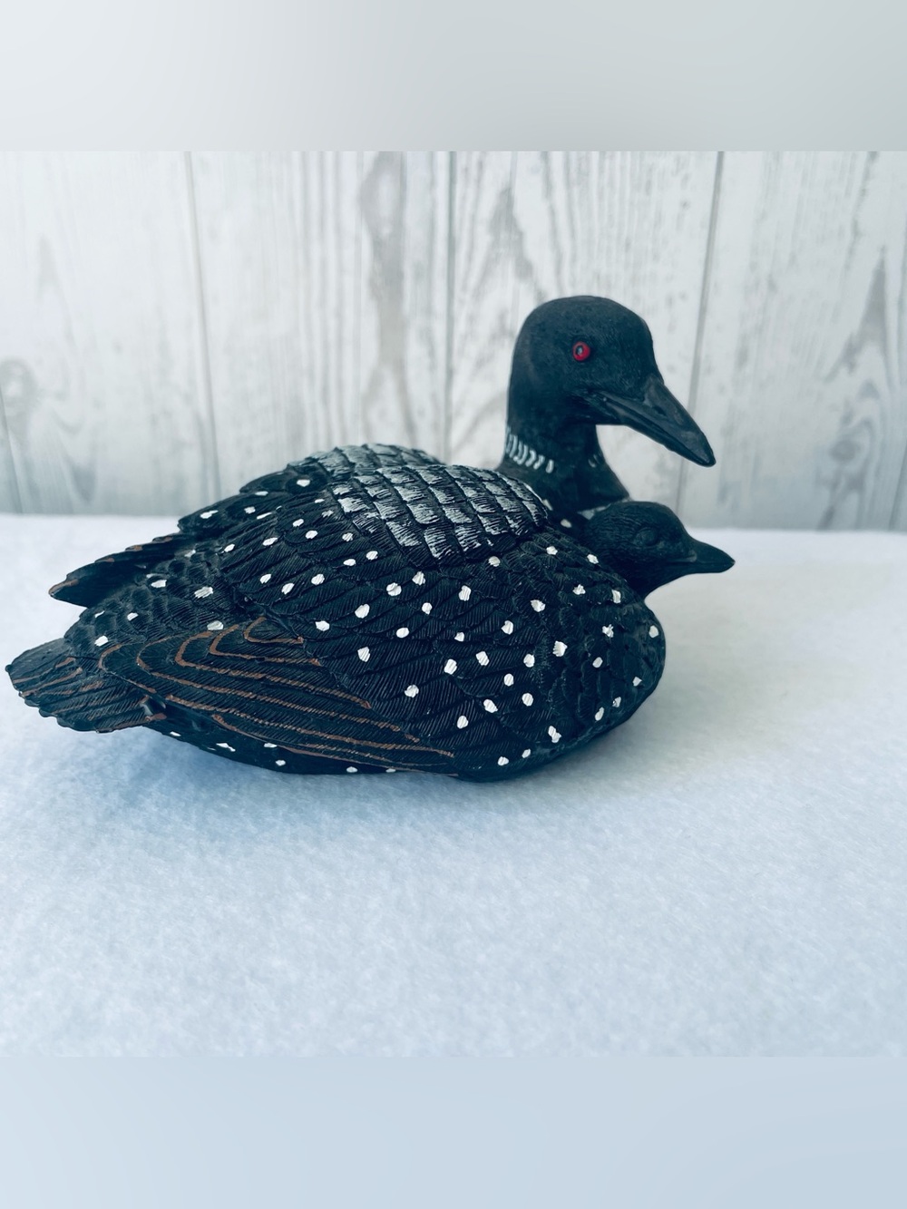 Black Hand-Painted Loon Figurine Decorative Accent